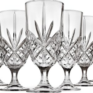 Godinger Iced Tea Glasses Clear Modern Geometric Design-0
