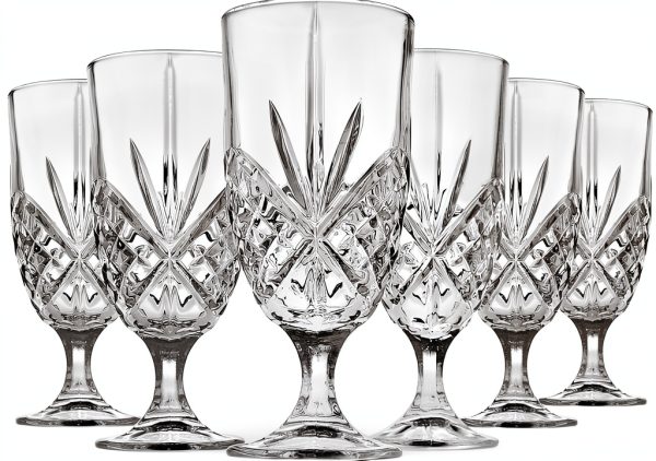Godinger Iced Tea Glasses Clear Modern Geometric Design-0