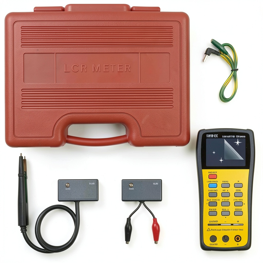 Installing DER EE DE-5000 LCR Meter Hard Case Professional Electronics on a wooden desk