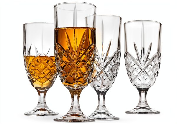Godinger Iced Tea Glasses Clear Modern Geometric Design-1