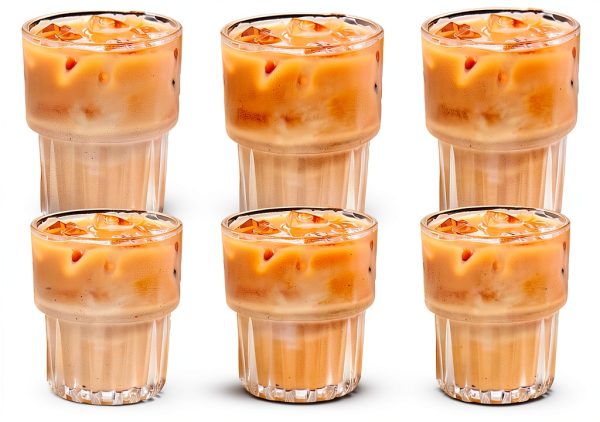 MUJUZE Drinking Glasses Set of 6 Dishwasher Safe Transparent-0