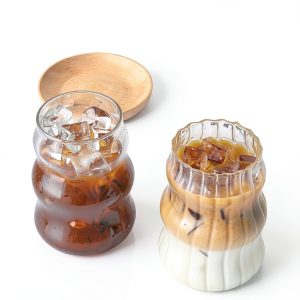 Nirvany Vintage Glass Cups Clear Insulated Reusable Set-0