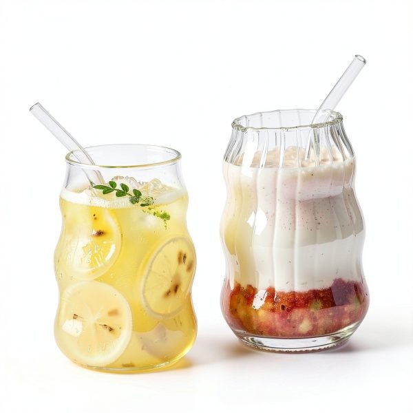 JINNTHE Glass Cups Set Dishwasher Safe Reusable 18oz-4