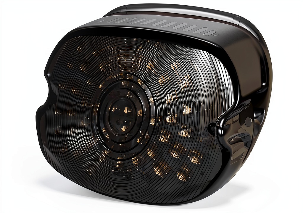 MOVOTOR LED tail light installed on a Harley Sportster rear view