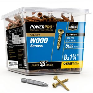 Power Pro Exterior Wood Screws #8 x 1-3/4" Bronze Deck Screws 160pcs-0