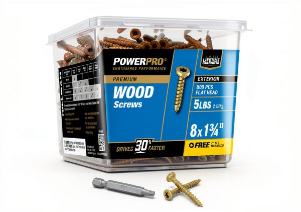 Power Pro Exterior Wood Screws #8 x 1-3/4" Bronze Deck Screws 160pcs-0