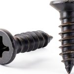 JQK #6 x 1/2" Black Screw Flat Head Phillips Wood Screw 18-8 Stainless-0
