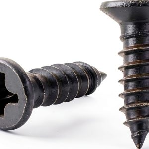 JQK #6 x 1/2" Black Screw Flat Head Phillips Wood Screw 18-8 Stainless-0