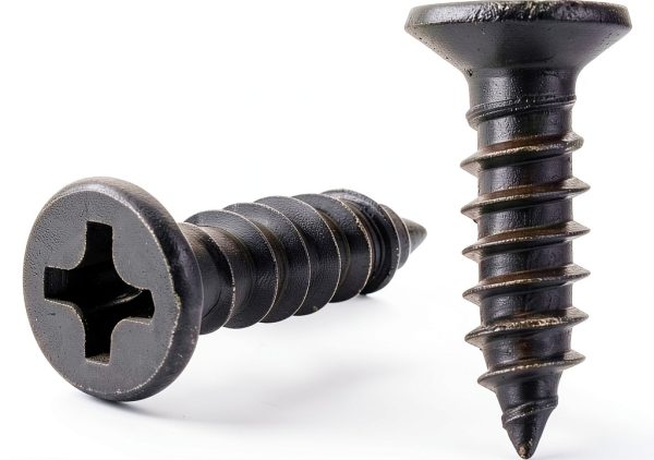 JQK #6 x 1/2" Black Screw Flat Head Phillips Wood Screw 18-8 Stainless-0